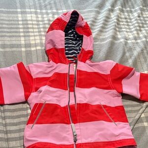 Hanna Andersson Red and Pink Striped Hooded Jacket